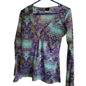 Daytrip Paisley Mint and Purple Top M GUC